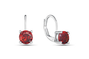 Lab Created Red Ruby LeverBack Earrings