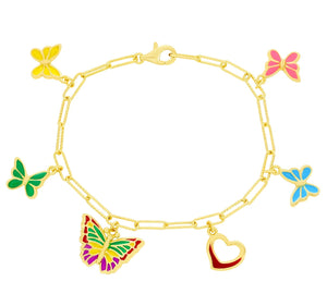 Heart And Butterfly Bracelet