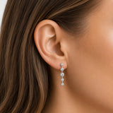 Multi Stone Graduated Drop Earrings