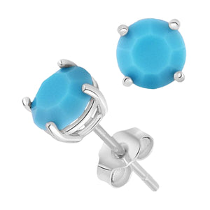 925 Sterling Silver Turquoise Round Studs