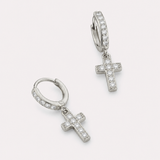Crystal Cross Earrings