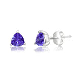 Sterling Silver Tanzanite Trillion Cut Earrings