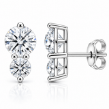 Sterling Silver Two-Stone Drop Earrings