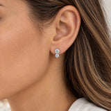 Sterling Silver Two-Stone Drop Earrings