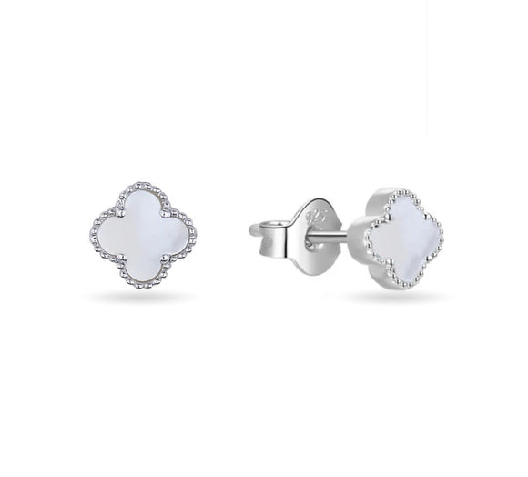 Donatello Gian Solid 925 Sterling Silver Mother Of Pearl Studs
