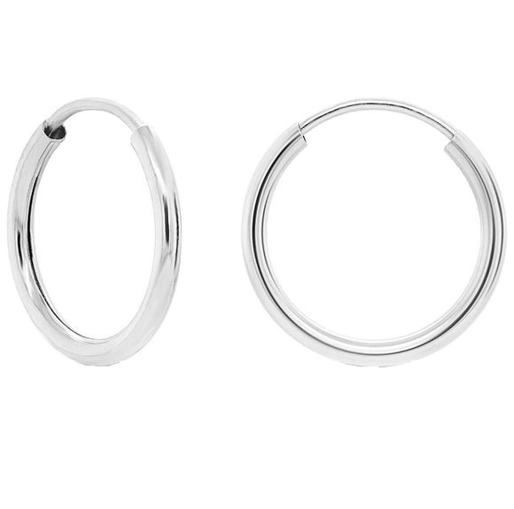 925 Sterling Silver Endless Hoop Earrings All Size Options 10-70MM