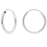 925 Sterling Silver Endless Hoop Earrings All Size Options 10-70MM