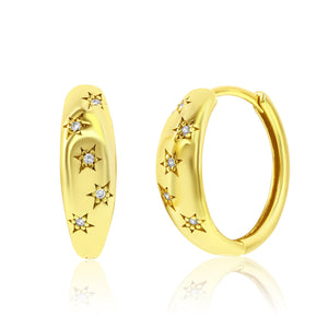 Sterling Silver Crystal Star Earrings