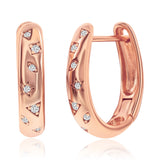 Sterling Silver Rose Crystal Huggie Earrings