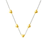 Sterling Silver Two-Tone Heart Necklace