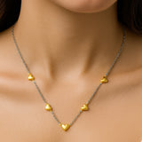Sterling Silver Two-Tone Heart Necklace