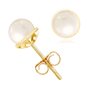 Solid 925 Sterling Silver Shell Pearl Earrings