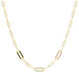 Donatello Gian Paperclip Crystal Necklace