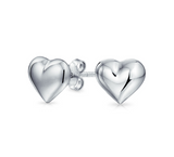 14K Gold Delicate Dainty Heart Studs Earrings - 3 Colors