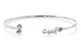 Adjustable Love Quotes Crystal CZ Bangle Bracelets