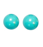 925 Sterling Silver Genuine Turquoise Ball Studs Earrings