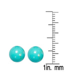 925 Sterling Silver Genuine Turquoise Ball Studs Earrings