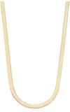 Solid Sterling Silver Yellow Gold Flashed Herringbone Necklace - 3 Lengths