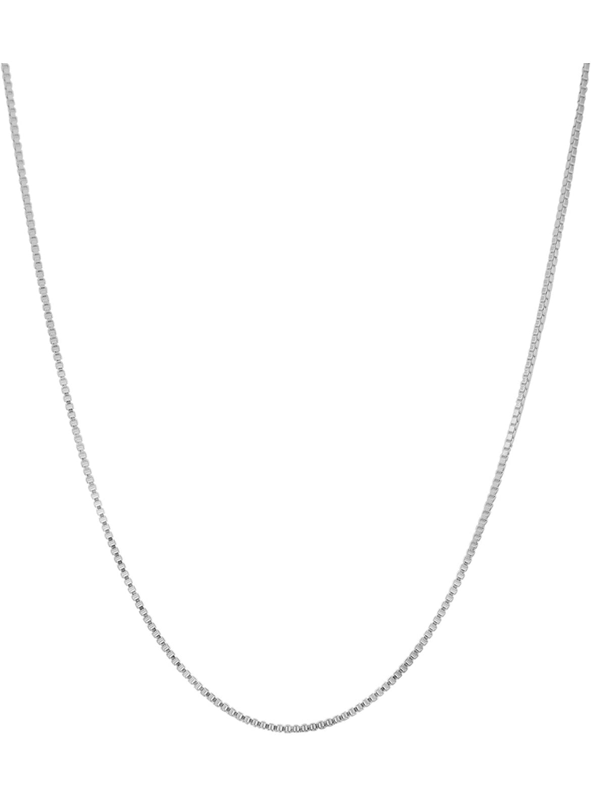 Donatello Gian Solid Sterling Silver Thin Box Chain Pendant Necklace -