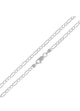 Solid Sterling Silver Thick 4MM Figaro Link Chain Unisex