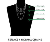 Solid 925 Sterling Silver Adjustable Chain Necklaces - 3 Style Options