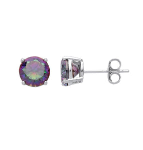 925 Sterling Silver Mystic Quartz Studs Earrings