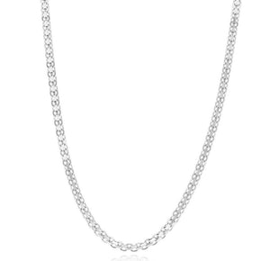 Sterling Silver Bismark Link Chain Necklace - 5 Length Options