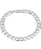 925 Solid Sterling Silver 8MM Chain Link Bracelets - 2 Styles