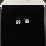 Sterling Silver 7MM Square Cut Studs Earrings