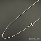 Sterling Silver 925 Bead Ball Chain 2MM, 16"-24", Diamond Cut Bead Ball Chain Necklace, Italian Made Sterling Silver 925 Unisex Chain