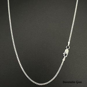 Sterling Silver 925 Box Chain 1.5MM, 16"-24", Box Chain Necklace, Italian Made Sterling Silver 925 Unisex Chain