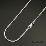 Sterling Silver 925 Box Chain 1.5MM, 16"-24", Box Chain Necklace, Italian Made Sterling Silver 925 Unisex Chain