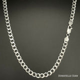 Sterling Silver 925 Curb Chain 5MM, 16"-24", Curb Link Chain Necklace, Italian Made Sterling Silver 925 Unisex Chain