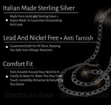 Sterling Silver 925 Round Franco Chain 1.7MM, 16"-24", Square Box Chain Necklace, Italian Made Sterling Silver 925 Unisex Chain