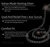 Sterling Silver 925 Figaro Link Chain 1.7MM, 16"-24", Figaro Link Chain Necklace, Italian Made Sterling Silver 925 Unisex Chain
