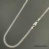 Sterling Silver 925 Double Curb Chain 2MM, 16"-24", Double Link Chain Necklace, Italian Made Sterling Silver 925 Unisex Chain