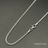 Sterling Silver 925 Round Franco Chain 1.7MM, 16"-24", Square Box Chain Necklace, Italian Made Sterling Silver 925 Unisex Chain