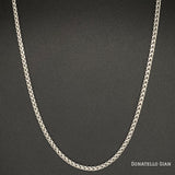 Sterling Silver 925 Franco Chain 2.5MM, 16"-24", Square Box Chain Necklace, Italian Made Sterling Silver 925 Unisex Chain