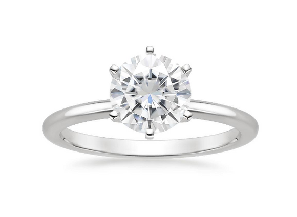 Sterling Silver Round Cut Engagement Ring