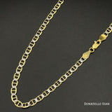 Sterling Silver 925 Mariner Link Chain 2.5MM, 16"-24", Anchor Chain Necklace, Two Tone Italian Made Sterling Silver 925 Unisex Chain