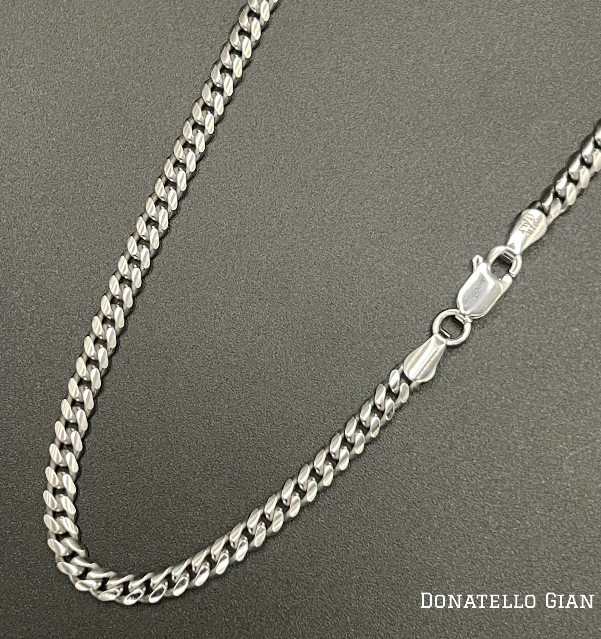 4mm 925 Solid Cuban Curb Chain Sterling Silver Real Men Women Unisex L –  Daniel J