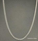 Sterling Silver 925 Miami Cuban Link Chain 4MM, 16"-24", Cuban Curb Chain Necklace, Italian Made Sterling Silver 925 Unisex Chain