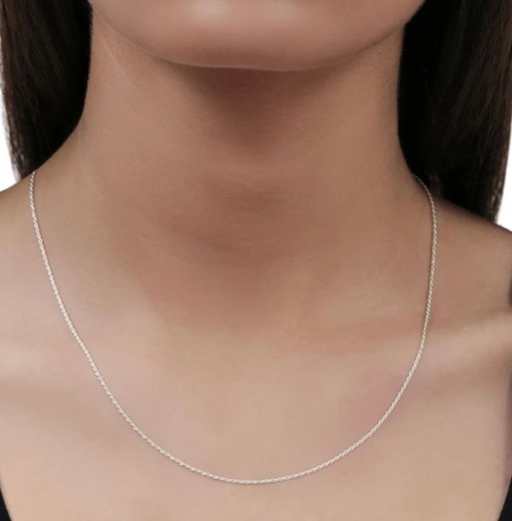 Solid sterling 24 inch diamond selling cut chain