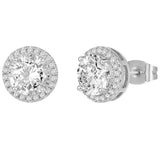 “Angel halo” Round Cut Halo Studs Earrings - 3 Finishes