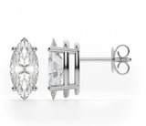 Sterling Silver Simulated Diamond Marquise Cut Stud Earrings