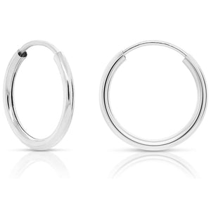 Donatello Gian 925 Sterling Silver Endless Hoop Earrings, Earrings for Women Girls & Men, Cartilage Endless Small Hoops Hypoallergenic 925 Sterling Silver