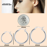 925 Sterling Silver Hoop Earrings - 3 Size Options