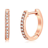 Rose Gold Plated Crystal Huggie Hoops